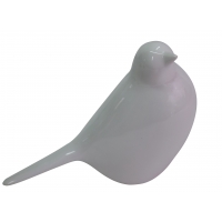 Porzellan-Vogel groß weiß